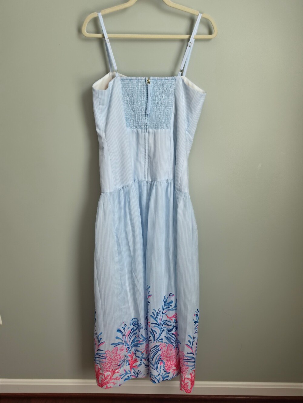 Lilly Pulitzer Saylar Maxi Dress Nautical Blue & Pink Engineered Print Sz 10 NWT - Picture 5 of 16